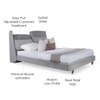 Antonio Upholstered Queen Size Non Storage Bed in Storm Grey