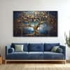 The Castle Decor Golden Trees Wall Art Set of 5 Wooden Framed Digital Painting 27x48 Inch
