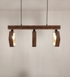 Hexagram 3 Series Brown Solid Wood Cluster Hanging Light