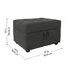 Doe Buck Tufted Storage Ottoman Bench in Grey Colour Fabric