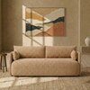 Cozychic Wood 3 Seater With Upholstery Non Storage Sofa In Yellow Colour