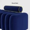 Wooden Twist Veylo Modern Line Design Bench with Round Back Pillow in Blue Colour