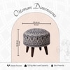 Mandala Fabric Wooden Ottoman in Blue Color