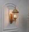 GRIVALE Antique Gold Decorative Aluminium Outdoor Wall Lamp
