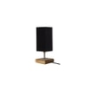 Ernest Black cotton table lamp with Square Natural Wood Base