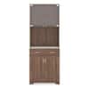 Hubert 4 Door Tall Display Cabinet in Classic Walnut Finish