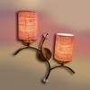 Devansh Metal Electric Wall Light in Gold Colour with Pink Shade Count of 2 Lights