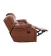 Tigris Leatherette 2 Seater Manual Recliner Sofa in Brown