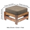Amber Sheesham Wood Foot Stool in Teak Finish with Jute Brown Cushion