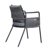Paola Outdoor Table Set with 1 Table and 2 Chairs Gun Metal In Grey