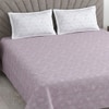 Lavender And White  Floral Cotton 400 Tcflat  Super King Size Bedsheet With 2 Pillow Covers