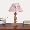 Devansh Multicolor Cotton Table Lamp With  Wood Natural Base (10X18 Inches)-40
