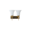 AURORA Modern Brass Wall Light with Frosted White Glass Shades