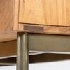 Arrow Solid Wood Bar Unit in Gold Colour