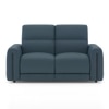 Linaro Leather Two Seater Double Motor Recliner In Blue Colour