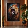 The Castle Decor Abstract Tiger Wall Art Framed Painting 20x30 Inch