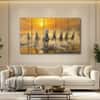 The Castle Decor Running Horses Vastu Wall Painting Design 6 Wooden Framed 27x48 Inch