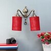 Devansh Metal Electric Wall Light in Maroon Colour with Maroon Shade Count of 2 Lights