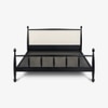 Archie Spindle Solid Wood Queen Non Storage Bed in Black Colour