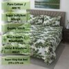 Flora Green Floral 400 TC Cotton Flat Super King Size Bedsheet with 2 Pillow Covers – Threads