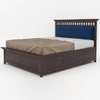 Fiora Box Storage Solid Wood Bed King Size in Rose Wood Finish