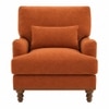Dexter Boucle Fabric Lounge Chair in Orange Colour