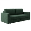 Alfon 3 Seater Velvet Pull Out Sofa Cum Bed with Storage In Green