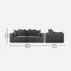 Leon 3 Seater Pull Out Sofa cum Bed  in Dark Grey Colour