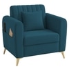 DaracoVelvet 1 Seater Sofa in T blue Color