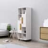 Hexa Engineered Wood Bookshelf Multipurpose Storage Rack in Frosty White Colour
