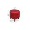 Silas Solid Wood  Ottomon in  Red Colour