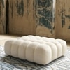 Wooden Twist Laruz Modern Tufted Design Footrest Pouf And Ottoman Bench in White Colour