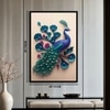 The Castle Decor Vastu Peacock Wall Art Framed Painting 20x30 Inch Style 1