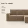 Kowloon Sectional 3 Seater Pull Out  Sofa Cum Bed with Storage in Fawn Velvet Colour