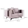 Rubik 2 Seater Fabric Sofa in Smokey Taupe Colour