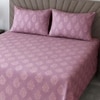Romi Pink Floral 400 TC Cotton Flat Queen Size Bedsheet with 2 Pillow Covers – Threads