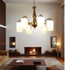 Eliante Mild Steel 6-Light Chandelier, Modern Hanging Ceiling Fixture