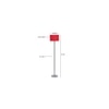 Everest Red Fabric Floor Lamp with Steel Steel Base