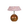Multicolor cotton with Natural Wood Table Lamp -3