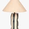 Saguaro Handicrafted Tall Table Lamp in White and Blue Colour
