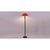 Orion Red Fabric Floor Lamp with Black Iron Base