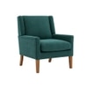 Leston Boucle Fabric Lounge Chair in Green Colour