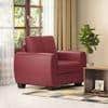 Luna 1 Seater Leatherette Sofa in Burgundy Colour