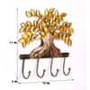 Metal Handpainted Golden Tree Key Holder with 4 Hooks