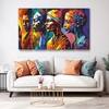 The Castle Decor Modern African Art Wall Art Set of 5 27x48 Inch