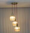 DEMARIUS Amber Glass Cluster Round Hanging Pendant
