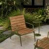 Chalet Teak Wood Lounge Chair in Olive Green Colour