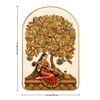 Mughal Royal Lady with Peacock Wall Art Painting Set of 2 Gold Frame 16 x 24 Inch