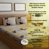 Lyra Multicolor Floral 350 TC Glaze Cotton Fitted Queen Size Bedsheet with 2 Pillow Covers – Threads