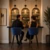 Doe Buck Velvet Counter Height Bar Stool in Blue Colour